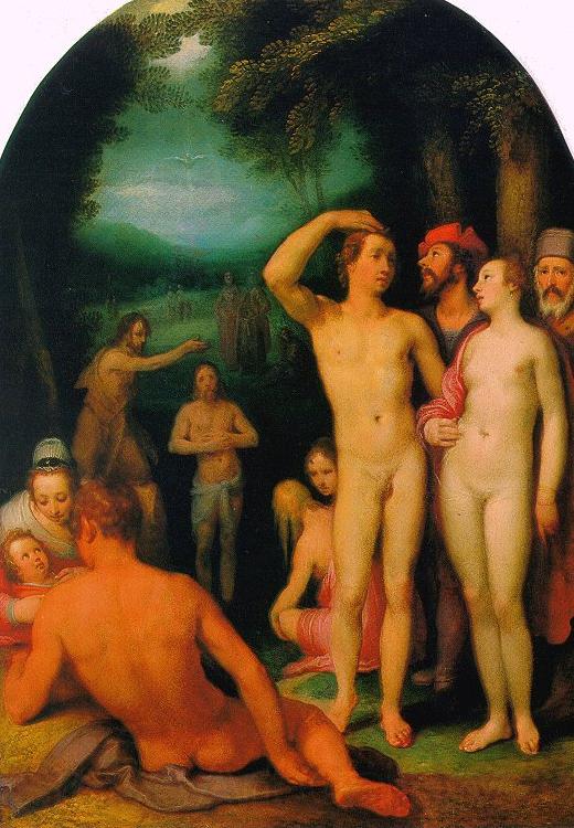 CORNELIS VAN HAARLEM The Baptism of Christ fd Spain oil painting art